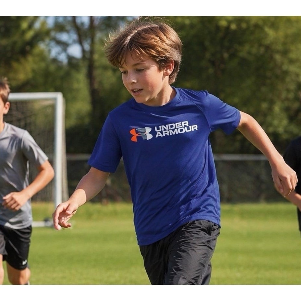 Under Armour Blue Athletic TShirt (sz. Youth Small)